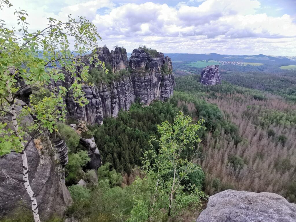 Schrammsteinaussicht vyhlídka Schrammsteine